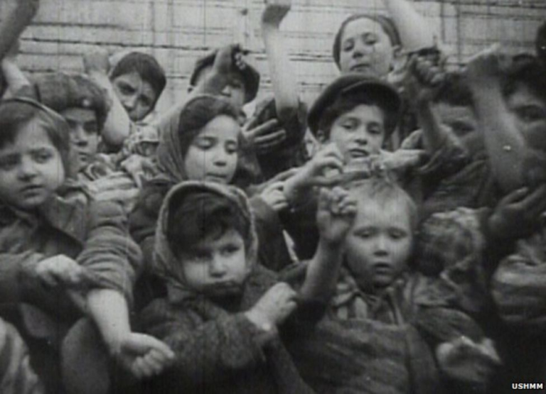 Children Auschwitz showing id numbers